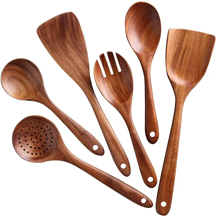 مجموعة من 7 قطع شهيرة من الخشب - Set of 7 Popular Wooden Kitchen Supplies