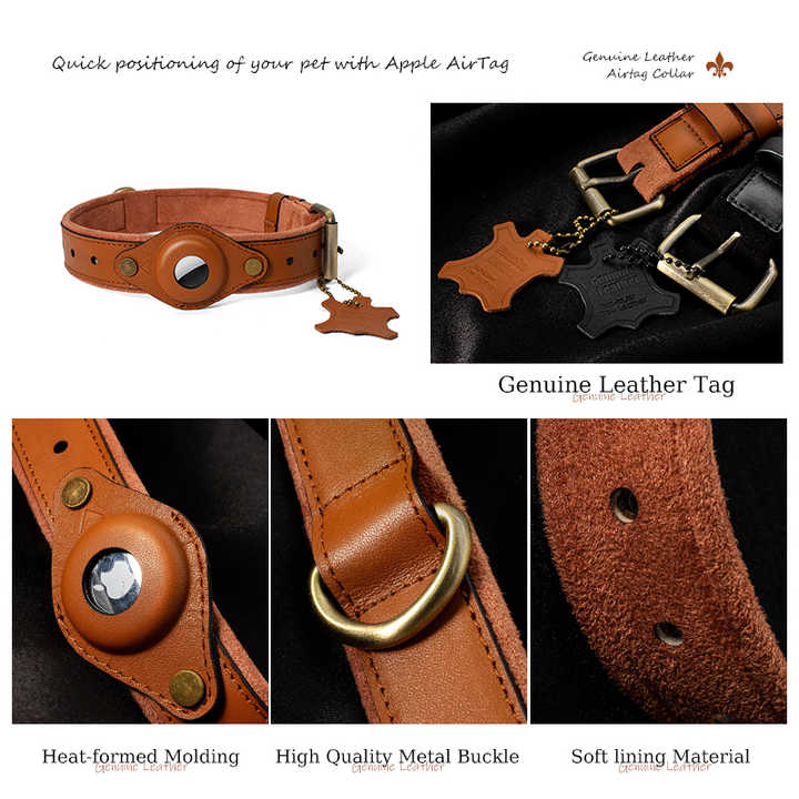 Wide Adjustable Genuine Leather Dog Harness - Pet Accessories