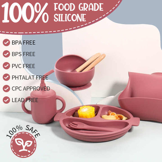 لوازم فطام الأطفال بإضاءة ليد ، مجموعة تغذية الطفل من السيليكون ، مستلزمات فطام الأطفال بليد لأعمار 6 أشهر +LED Lighted Baby Weaning Supplies, Silicone Baby Feeding Set, Blade Baby Weaning Supplies for Ages 6 Months+