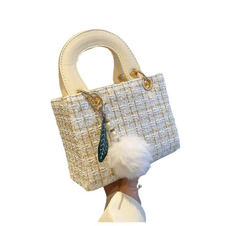 حقيبة يد من الصوف منقوشة على الطراز الكوري عالية الجودة