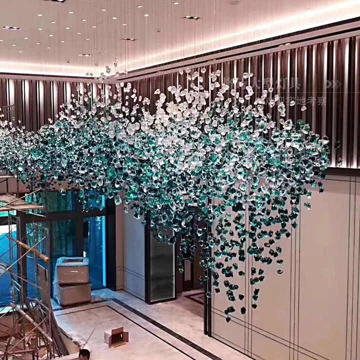 Crystal staircase lamp for villa