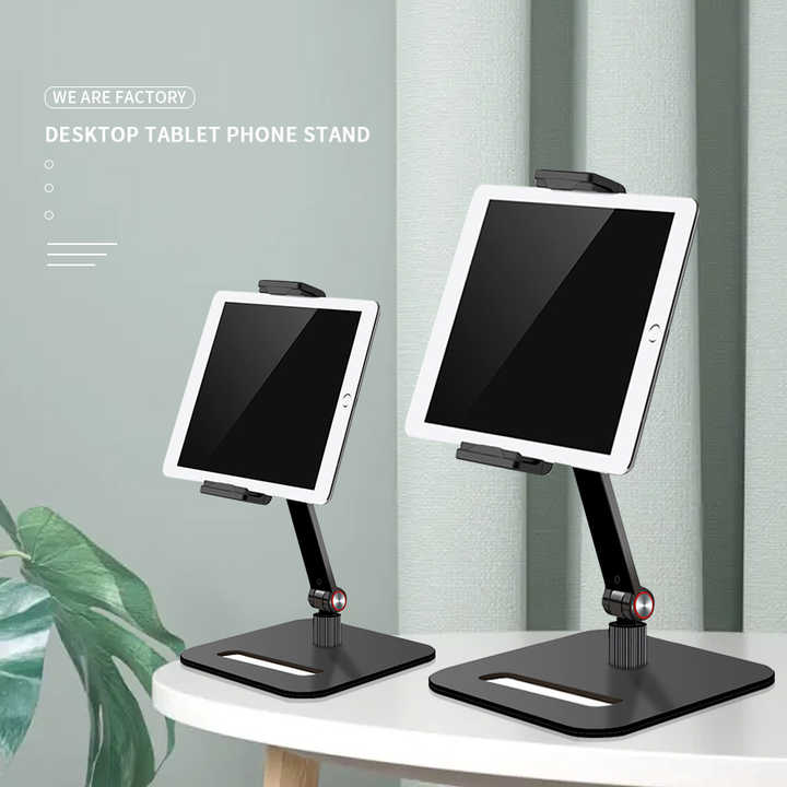 Solid Thick Plate Base Waterproof Mobile Phone Holder 360 Rotating Any Angle Adjustment Metal PC Stand