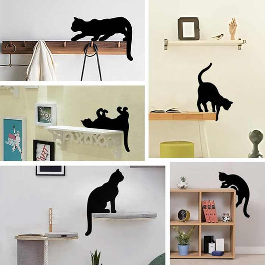 5 * Funny Black Wooden Cat Wall Art Gift Decor for Cat Lovers 5