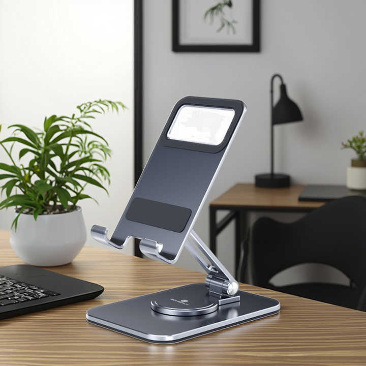 Mobile Phone Accessories for Office Use with Foldable Aluminum Alloy iPad Stand