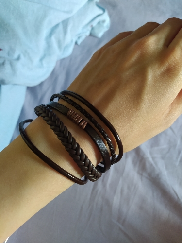 Fashion Leather Bracelets for Men, Braided Rope Bracelets.