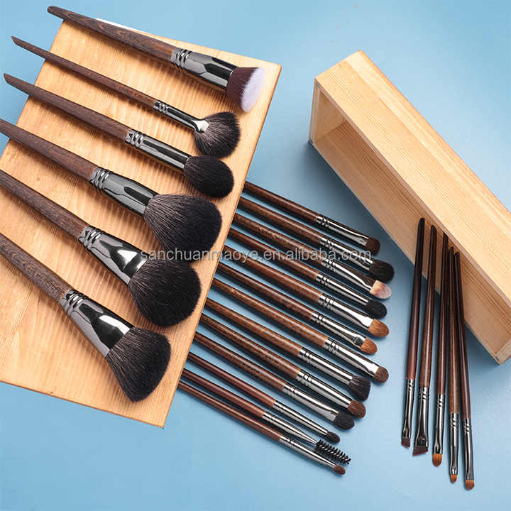 Eyeshadow Eyeliner Makeup Toolsمجموعة فرش مكياج من شعر الماعز الطبيعي، مكونة من 24 قطعة،