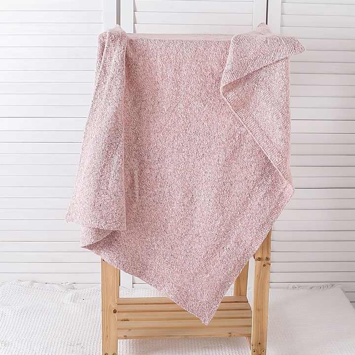 Pure Color Soft Cotton Knitted Blanket-بطانية محبوكة