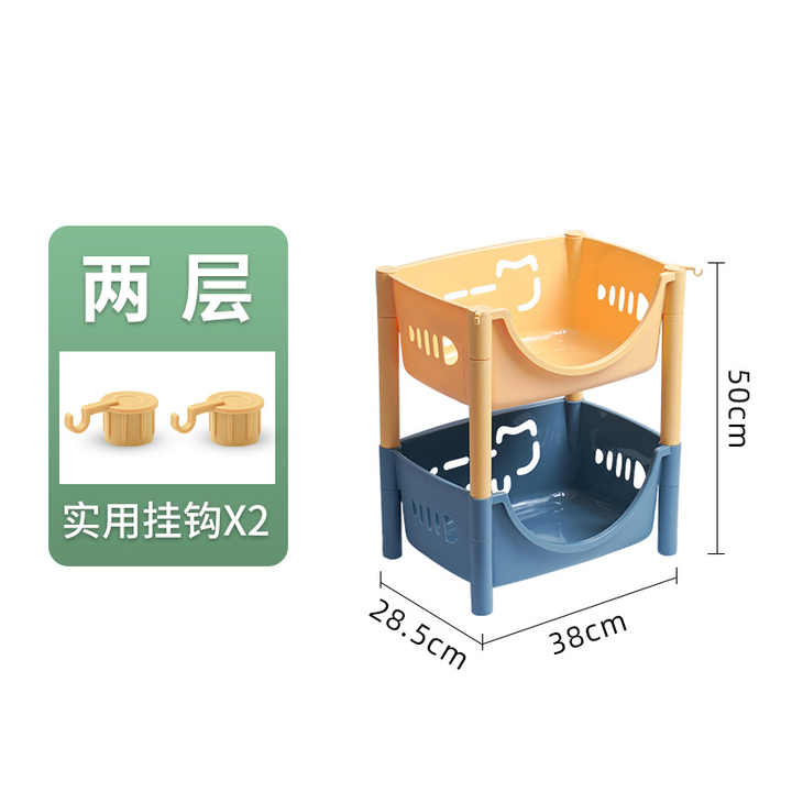 Hot Sale Kitchen Storage Rack 3 Tier Plastic Basket Organizer Storage Cart Rack