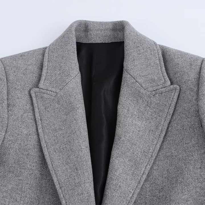 Long Coat Jacket Retro One Button Long Sleeve