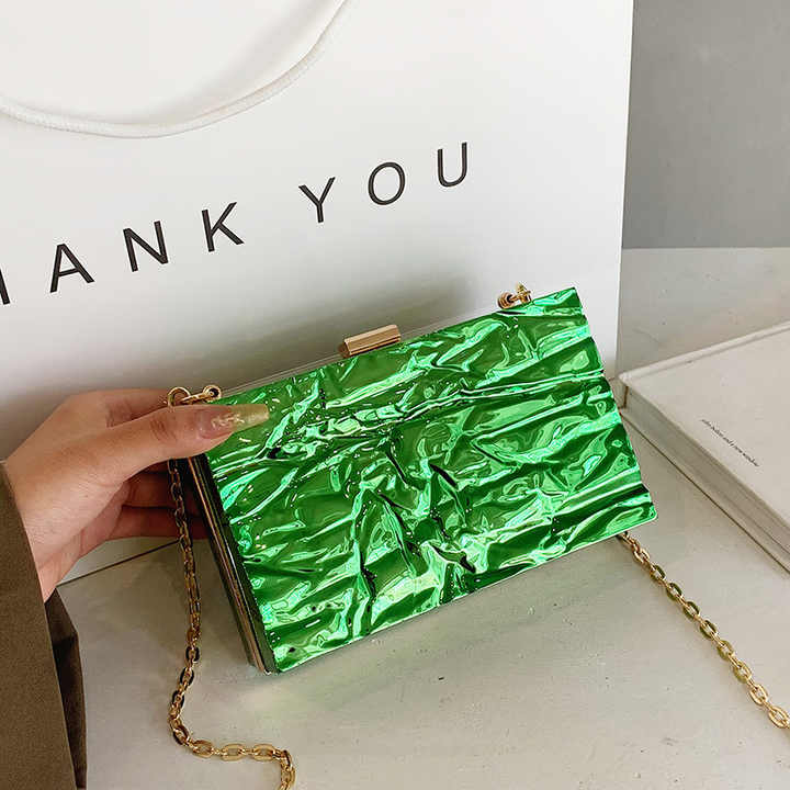 Luxury Fashion Acrylic Snowflake Purse Bag, Custom Women's Small Handbag, Evening Bags with Clutch