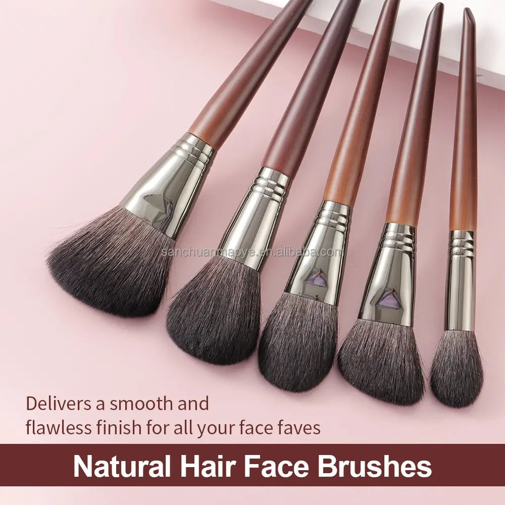 Natural Makeup Brushes Set