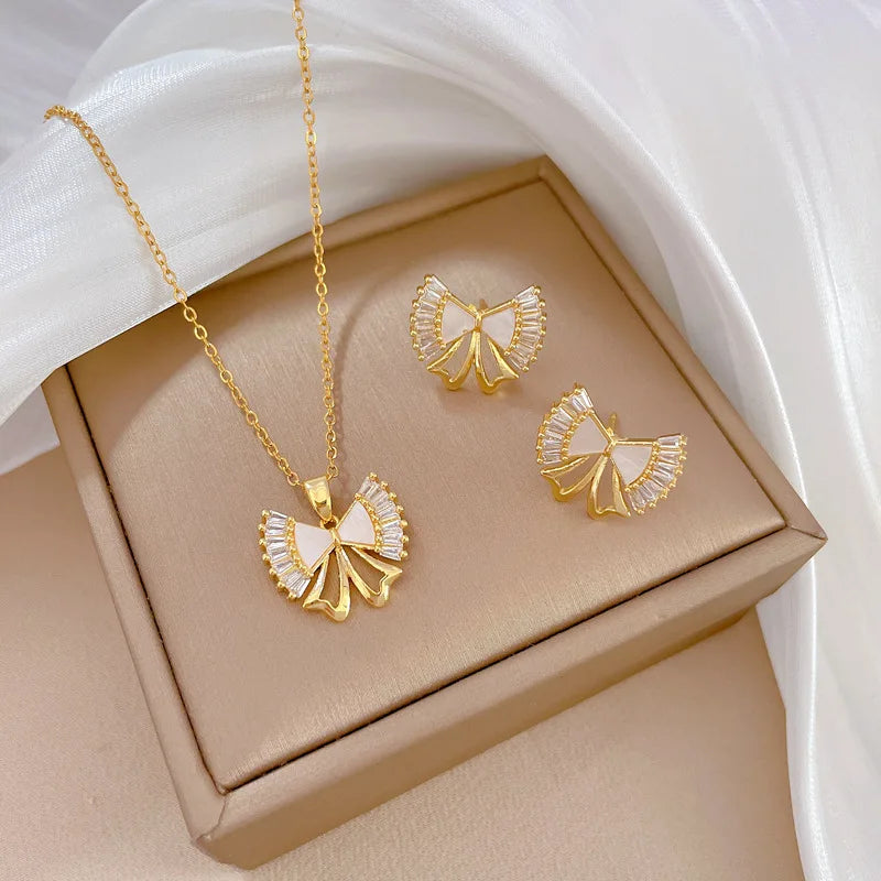 مجموعة مجوهرات عصرية جديدة مطلية بالذهب - Fashion Jewelry Set