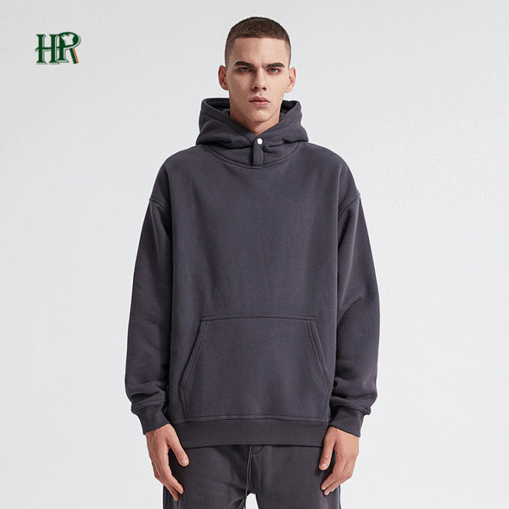 Hoodie with Button on Neck .. Hoodie and Sweatshirt