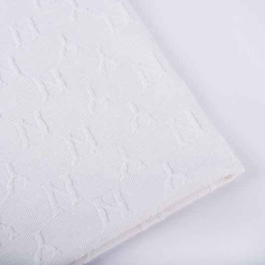 Polyester Spandex Fabrics for Clothes - White Jacquard Fabrics Manufacturing Factory