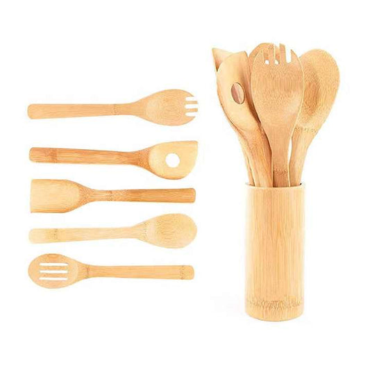 Bamboo Utensil Set Apartment Essentials