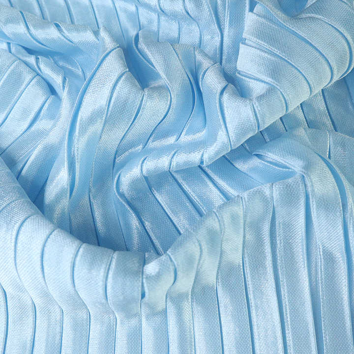 Shiny pink Blue Crumple Fabrics Skirt