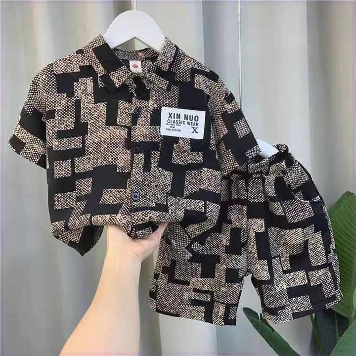 أحدث تصميم قمصان هاواي للأطفال مخصصة . Latest Design Kids Hawaiian Shirts Custom Printed Collar