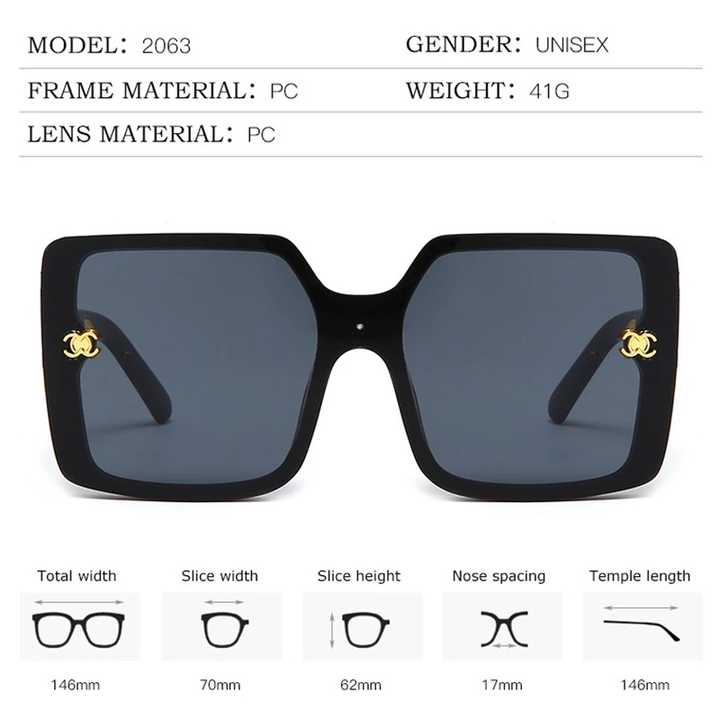 Women's Square Sunglasses Brand-نظارات شمسية مربعة