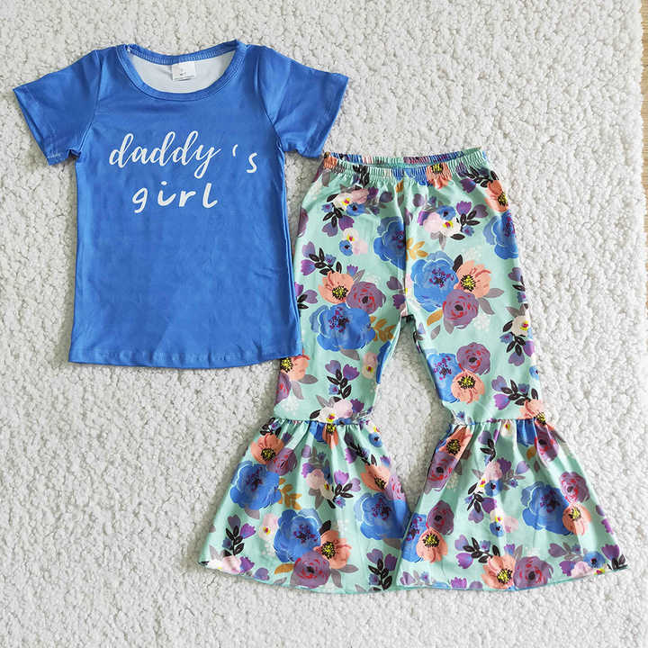 Girls Bleached Coffee Shirt Top Bell-طقم ملابس بناتي
