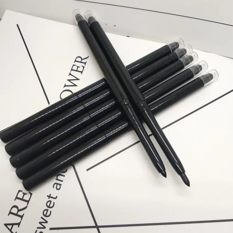 Natural Black Waterproof Eyeliner Pen Metallic Twist Advertising Gel Eyeliner with Brush