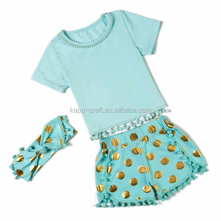 Clothing Pompom Set Kids Summer Gift Sets - High Quality Cotton Baby Clothing Set