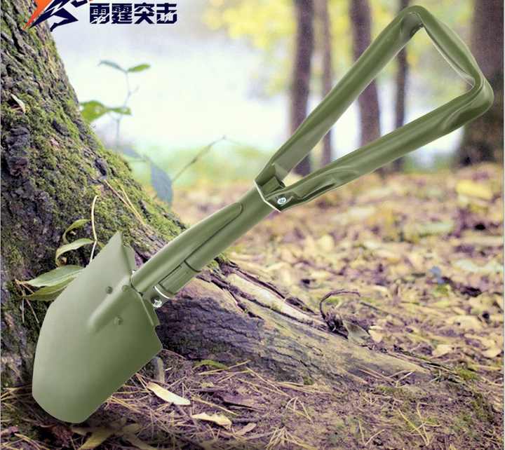 مجرفة صغيرة متعددة الوظائف قابلة للطي . Mini Multifunctional Folding Camping Shovel Survival