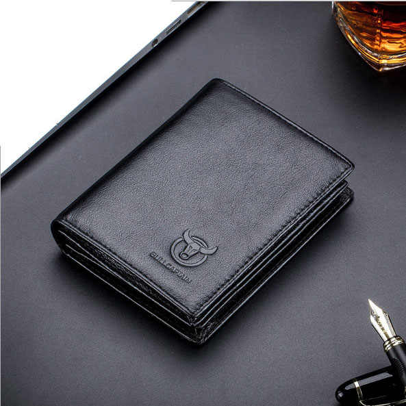 Genuine Leather RFID Blocking Money Clip Credit Card Wallet Leather