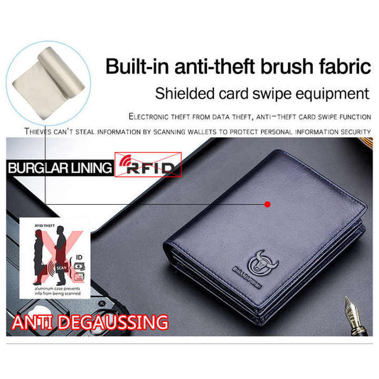 جلد طبيعي RFID حجب المال كليب بطاقة الائتمان . Genuine Leather RFID Blocking Money Clip Credit Card Wallet Leather