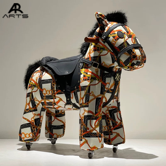 كرسي سرج من الجلد على الطراز الفرنسي ,French style leather saddle chair