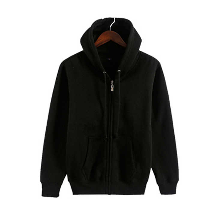 Men's Heavy Cotton Jacket with Black Zip Hoodie for