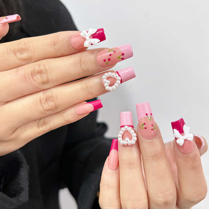 Hot Selling French Style Multi Size Long Nails