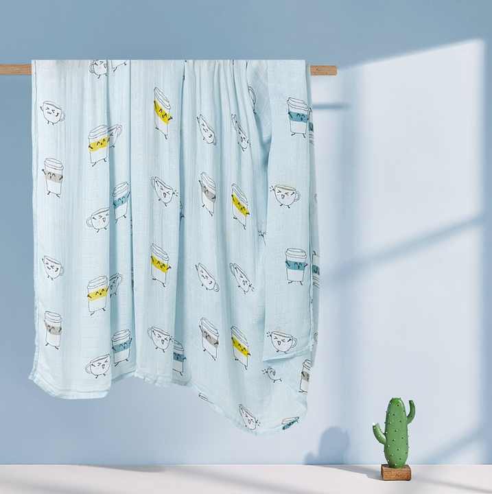 Muslintree Wholesale Cute Printed Baby Swaddle Bamboo. بطانية أطفال مطبوعة لطيفة من Muslintree للبيع بالجملة