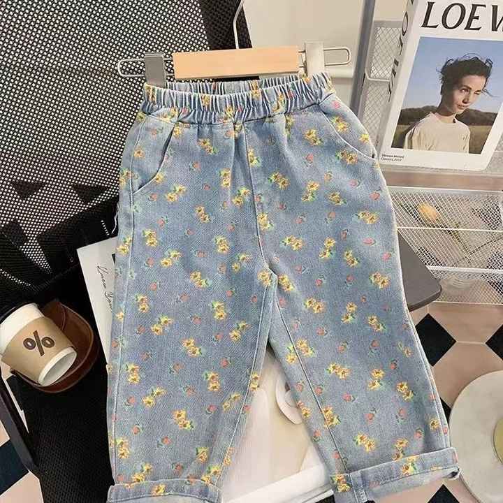 Jacket Pants Two-Piece - جاكيت جينز مزهر وبنطلون، جاكيت كاجوال