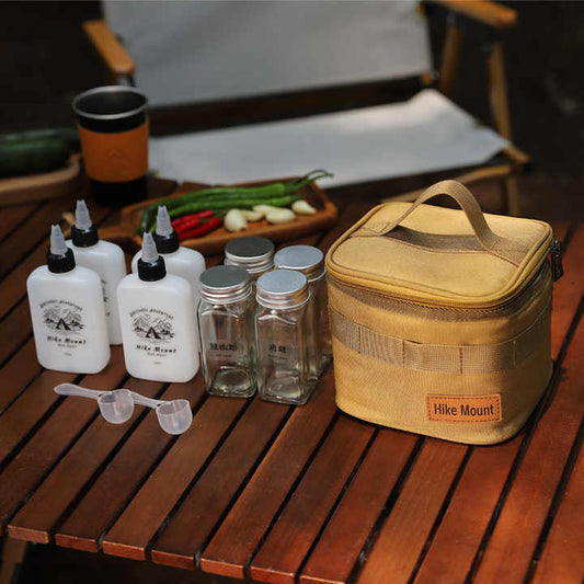 مجموعة أدوات التوابل المحمولة للتخييم، مجموعة . Portable Camping Spice Kit, Spice Bottle Set, Fabric Spice
