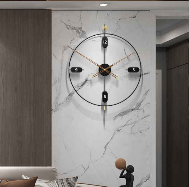 Large Metallic Wall Art Clock Customized
