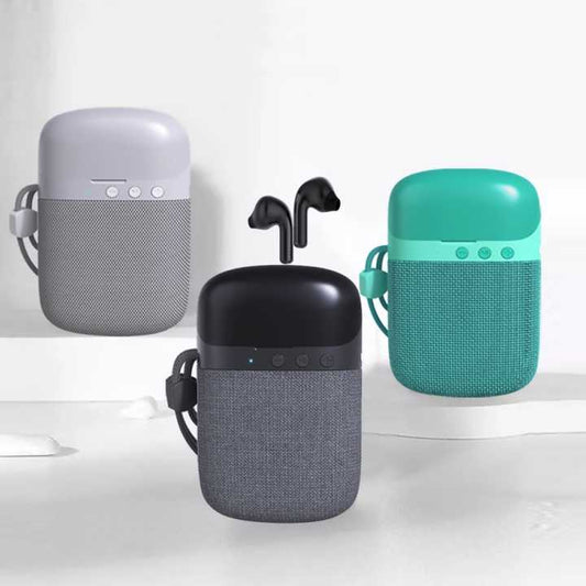 سماعة ستيريو مع علبة شحن لاسلكية