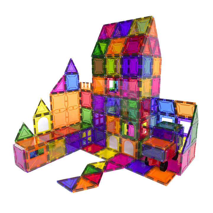 Magnetic building block toys for kids ages 3 and up.