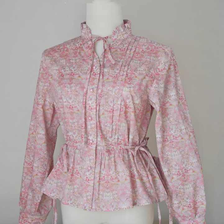 Strawberry Thief Liberty Cotton Fabric Liberty London قماش قطني من ليبرتي للأطفال بلون الفراولة الوردي