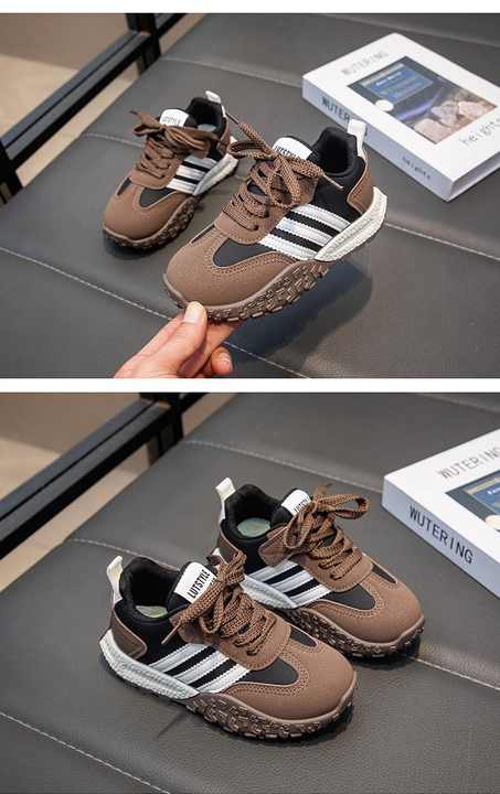 Unisex Boys Girls High Quality PU Leather Casual Sneakers