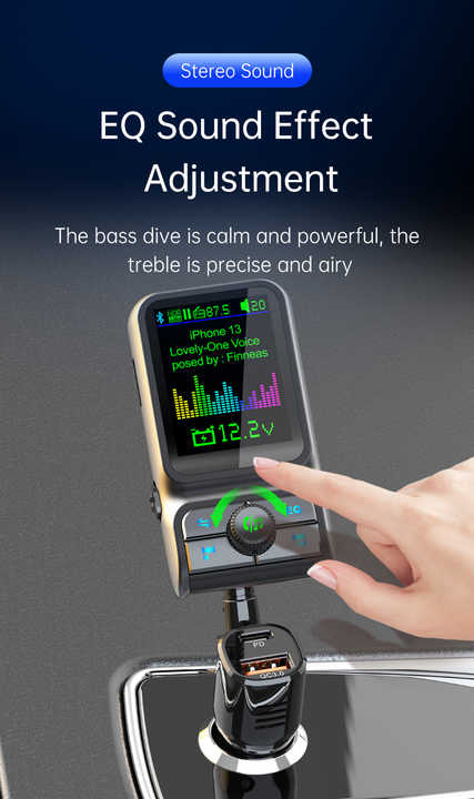 Factory Bluetooth Car Charger PD3.0 QC3.0 EQ Audio FM