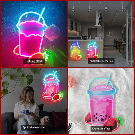 Boba Tea Neon Wall Light