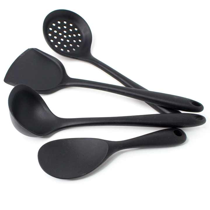 Cookware Set 4 Pieces Silicone Utensils-مجموعة أواني طهي