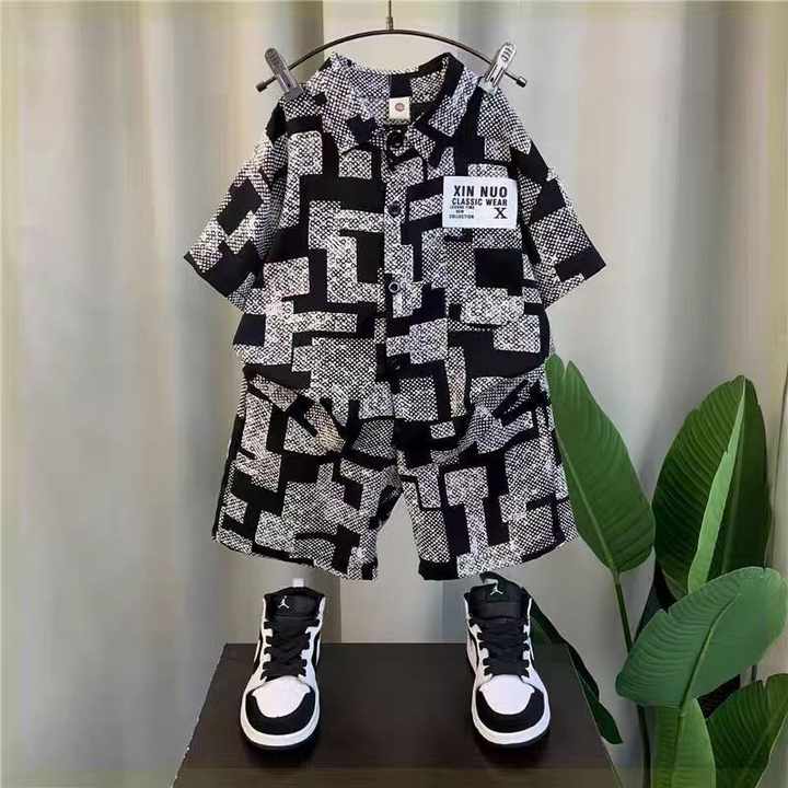 أحدث تصميم قمصان هاواي للأطفال مخصصة . Latest Design Kids Hawaiian Shirts Custom Printed Collar