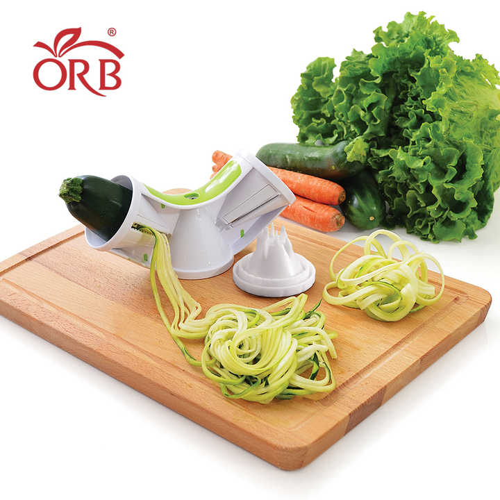 Spiral vegetable slicer, cutting boards and equipment