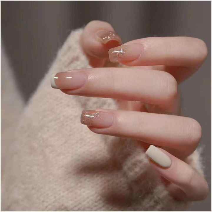 Press on Nails Faux Ongle Court Naturel-أظافر صناعية صناعية