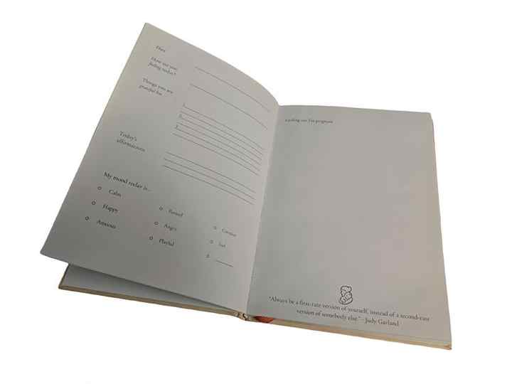 Personalized White Linen Spiritual Hardcover Journal with Ribbon