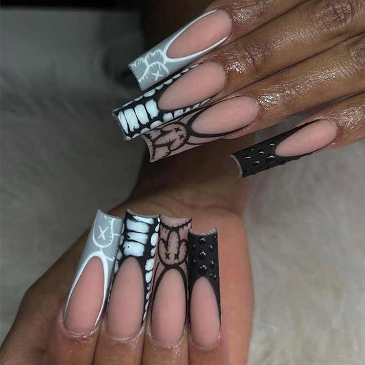 24 pcs Short False Nails Adhesive