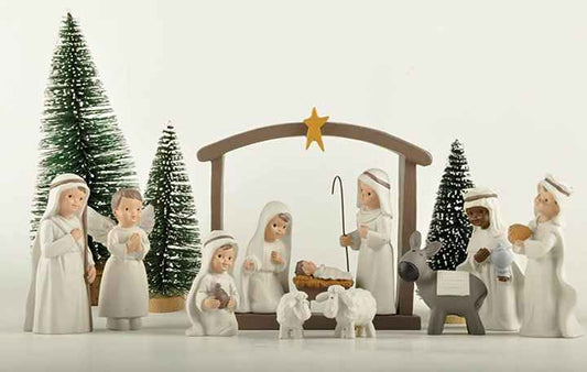12 Pcs Nativity Set Small Figurines