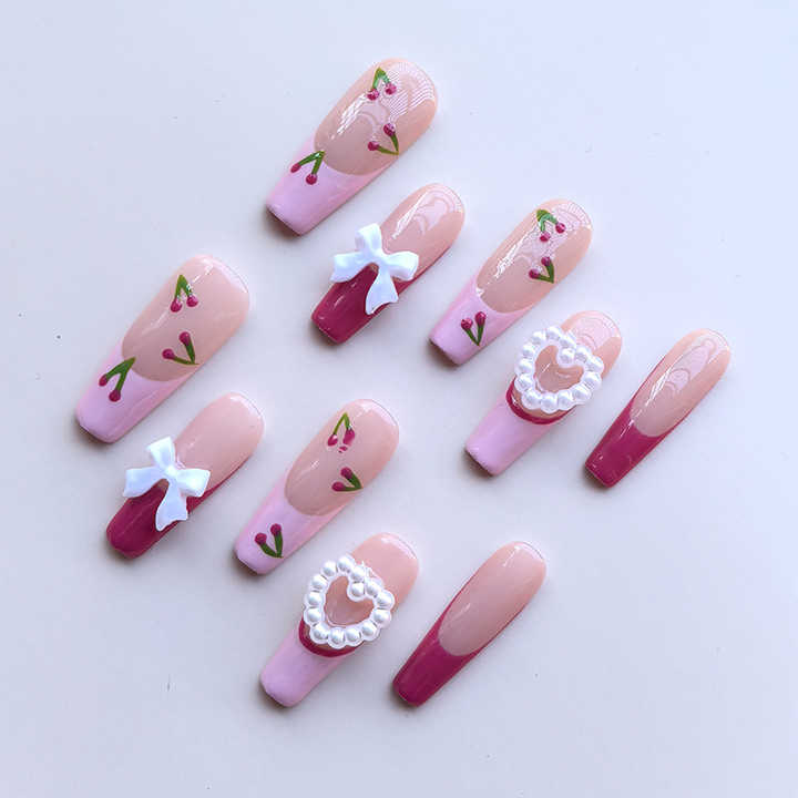 Hot Selling French Style Multi Size Long Nails