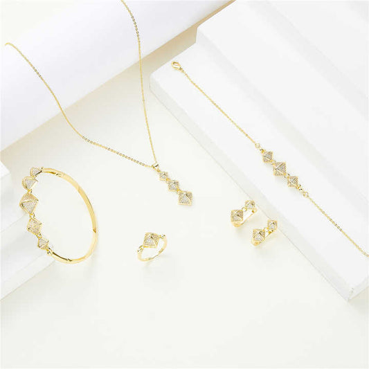 مجموعة مجوهرات نسائية - Fashion Necklace Earring